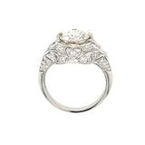 Estate Platinum Edwardian Filigree 2ctw Diamond Ring