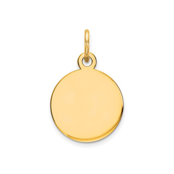 14K Yellow Gold Engravable Round Disc Pendant