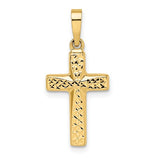 14Ky Gold Reversible Puffed Cross Pendant