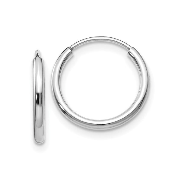 14K White Gold Endless Hoop Earrings