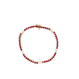 14K Yellow Gold Ruby and Diamond In-Line Bracelet – 7 Inch