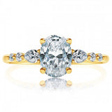 MTO - 14K Yellow Gold Oval Diamond .29ctw Decorated Band Engagement Ring