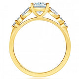MTO - 14K Yellow Gold Oval Diamond .29ctw Decorated Band Engagement Ring