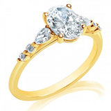 MTO - 14K Yellow Gold Oval Diamond .29ctw Decorated Band Engagement Ring