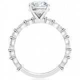 MTO - 14K White Gold .62ctw Round and Marquise Band Engagement Ring