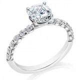 MTO 14K White Gold .41ctw Round Diamond Bubble Band Shared Prong Engagement Ring