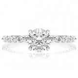 MTO 14K White Gold .41ctw Round Diamond Bubble Band Shared Prong Engagement Ring