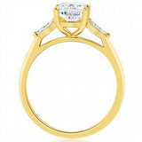MTO - 14K Yellow Gold Cushion Diamond .16ctw  Marquise Sidestones Engagement Ring