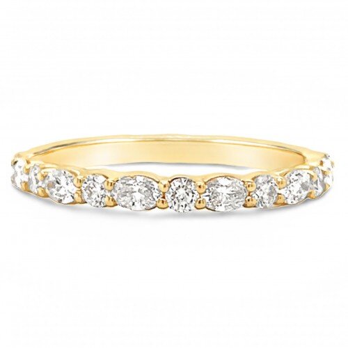 14K Yellow Gold .54ct tw Marquise & Round Diamond Shared Prong Band
