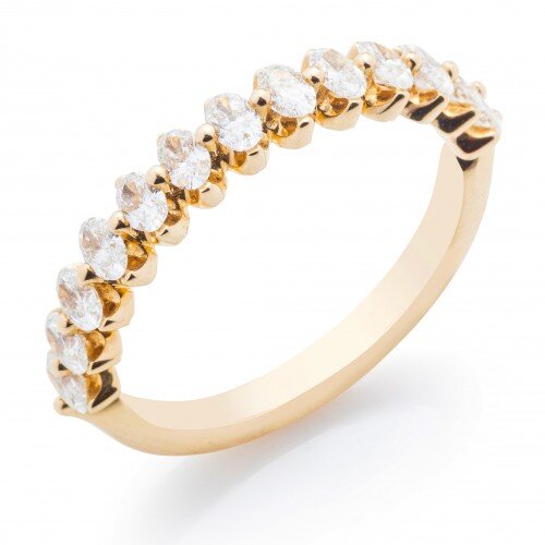 14K Yellow Gold .59ctw Oval Diamond Shared Prong Band