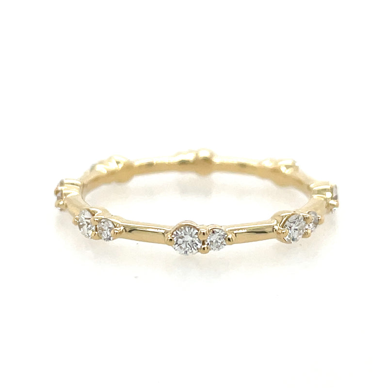 14K Yellow Gold .38ctw Round Diamond Spaced Eternity Band
