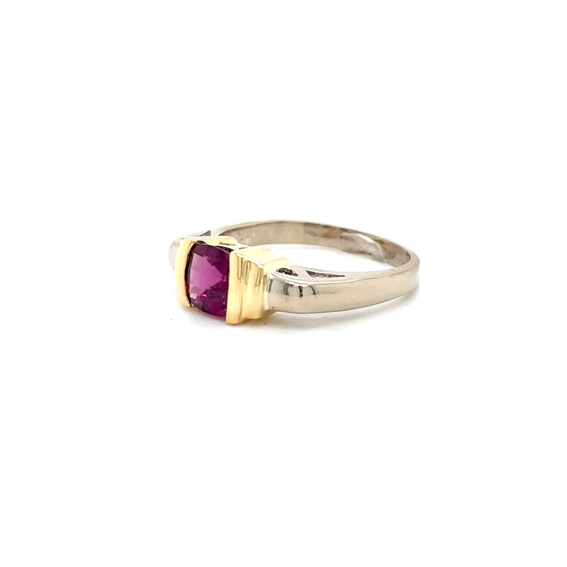 Estate 14K Two-Tone Rhodolite Garnet Ring