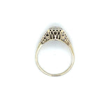 ESTATE 14K YELLOW GOLD FILIGREE RING WITH FLUSH SET .10TCW ROUND BRILLIANT DIAMOND