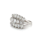 Estate 14K White Gold 2ctw 3-Row Diamond Ring