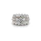 Estate 14K White Gold 2ctw 3-Row Diamond Ring