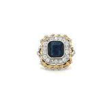 Estate Platinum & 18K Sapphire and Diamond Ring