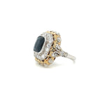 Estate Platinum & 18K Sapphire and Diamond Ring