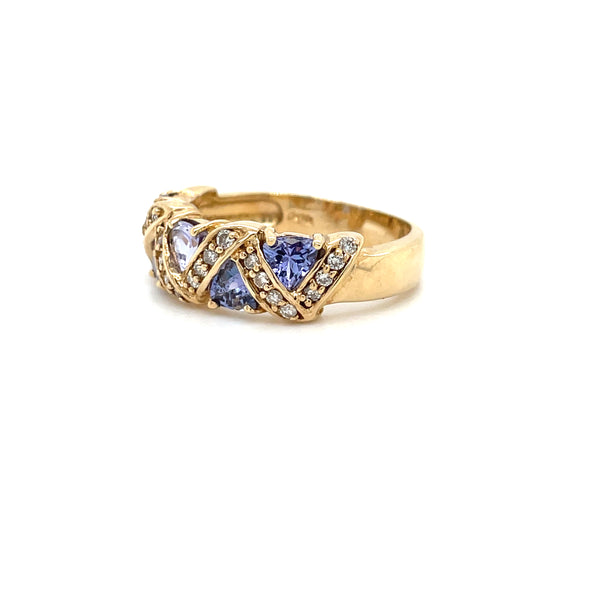 ESTATE 14KY Gold Tanzanite & Diamond Ring