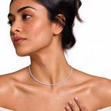 14k White Gold 16 Inch 3.15ctw Diamond Tennis Necklace