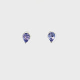 14k White Gold Pear Tanzanite Stud Earrings