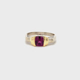 Estate 14K Two-Tone Rhodolite Garnet Ring