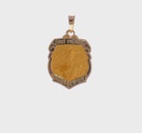 14KY Gold Hollow St. Michael Badge Medal