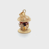 Estate 14K Tri-Color Gold Mechanical Carousel Charm/Pendant