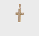 14KY Gold Polished/Textured Cross Pendant