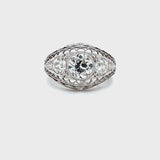 Estate Platinum Diamond Filigree Ring