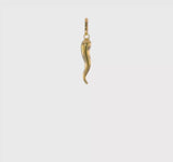 14KY Gold Petite Italian Horn Pendant