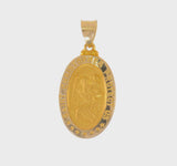 14ky Gold Oval St. Christopher Medal Hollow Pendant