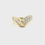 Estate 18K Yellow Gold Chevron Ring with 1.25ctw Diamonds