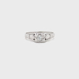 ESTATE 18K WHITE GOLD .13CT DIAMOND FILIGREE RING