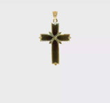 14KY Black Enameled Latin Cross Pendant