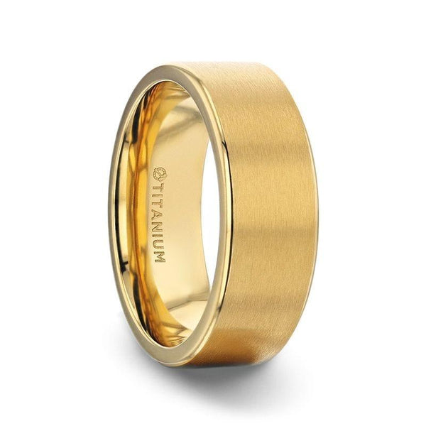 AURELIANO Yellow Gold Plated Titanium Band - 8mm