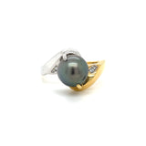 Estate 18K Tahitian Pearl Bypass Ring