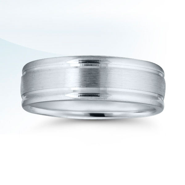 Sterling Silver Grooved Band
