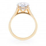 MTO - 14K Yellow Gold .14ctw Diamond Concave Shank Hidden Halo Engagement Ring