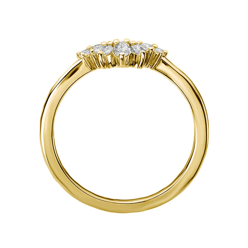 14ky Gold Marquise & Round Diamond Contour Band