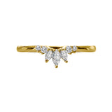 14ky Gold Marquise & Round Diamond Contour Band