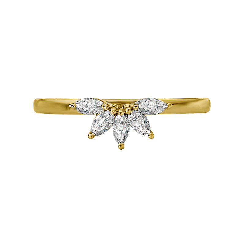 14ky Gold Marquise Diamond Contour Band