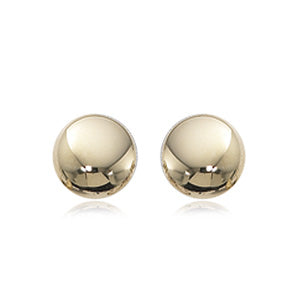 14k Yellow Gold Flat Ball Stud Earrings