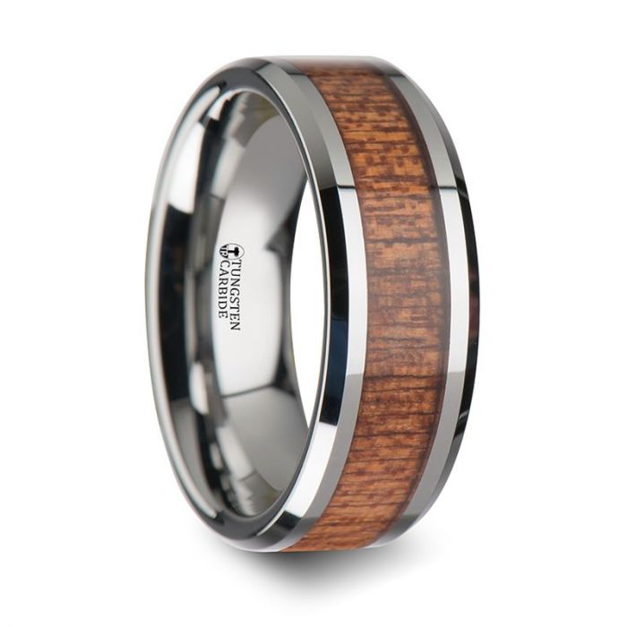 CONGO Tungsten Band with African Sapele Wood Inlay