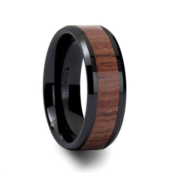 DENALI Black Cermic Band with Rosewood Inlay