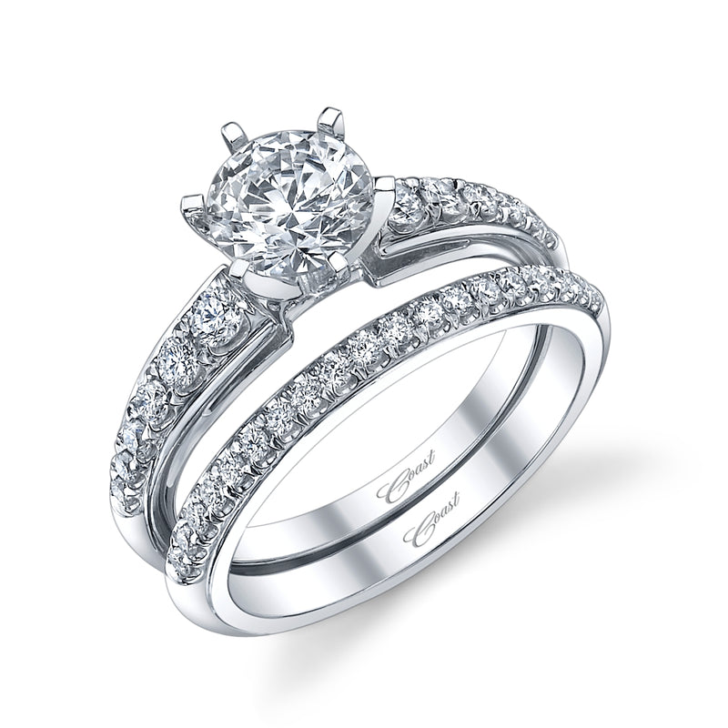 14kw Gold Graduated Diamond Semi-Mount Engagement Ring