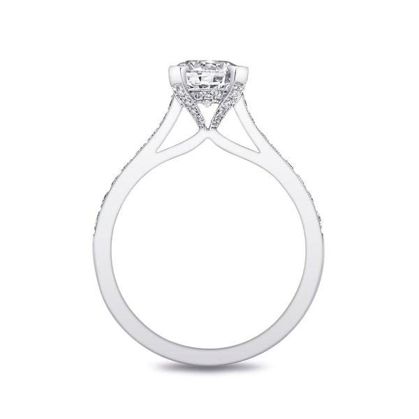 Diamond Accented Head Engagement Ring Semi-Mount