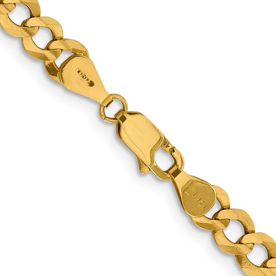 14k Yellow Gold Flat Cuban Chain
