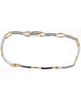Two-tone Diamond Link/Bar Bracelet