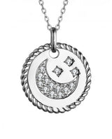14kw Gold Moon & Stars Diamond Necklace