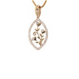 14ky Gold Diamond Floral Pendant